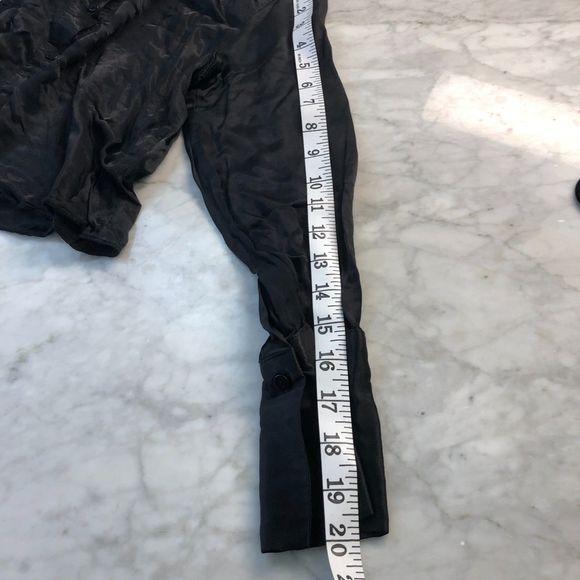 Zara Black Cropped Button Down 100% Viscose Shirt Size S - Picture 8 of 8